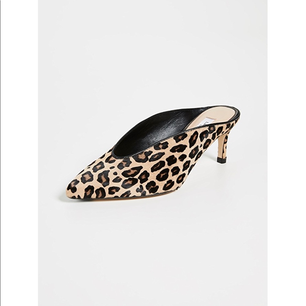 NIB LK Bennett Celia Calf hair low heeled mules